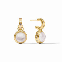 RAINBOW HOOP & CHARM EARRING - IRIDESCENT CLEAR CRYSTAL