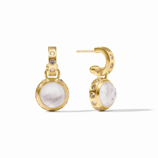 RAINBOW HOOP & CHARM EARRING - IRIDESCENT CLEAR CRYSTAL