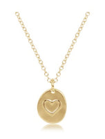16" NECKLACE GOLD - INSPIRE LOVE SMALL GOLD CHARM