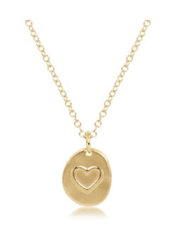 16" NECKLACE GOLD - INSPIRE LOVE SMALL GOLD CHARM