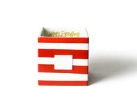 HAPPY EVERYTHING RED STRIPE MINI NESTING CUBE MEDIUM