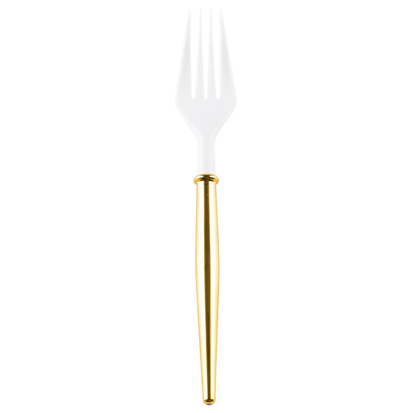 COCKTAIL FORK -WHITE/GOLD