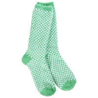 GREEN CHECK FEATHER CREW SOCKS