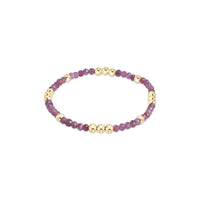 WORTHY PATTERN 3MM BEAD BRACELET - RUBY