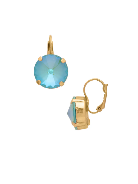 RADIANT ROUND DANGLE EARRING - GOLD/ SUMMER BLUE DELITE
