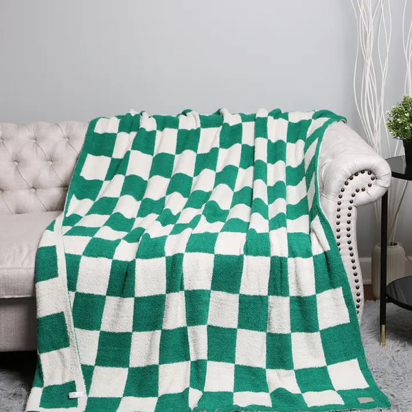 CHECKERED GREEN BLANKET