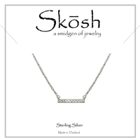 9CZ BAR STERLING NECKLACE 16"