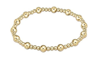 EXTENDS - CLASSIC SINCERITY PATTERN 6MM BEAD BRACELET - GOLD