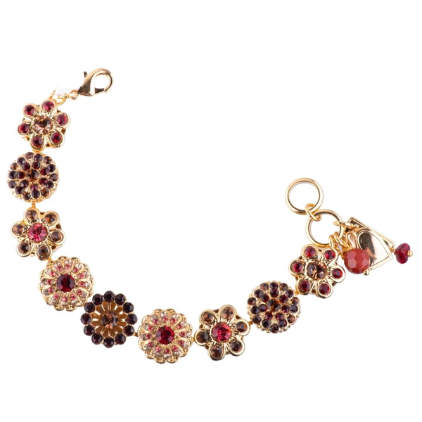 EXTRA LUXURIOUS ROSETTE BRACELET - BONFIRE/GOLD