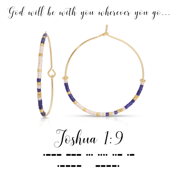 JOSHUA 1:9 MORSE CODE HOOP EARRINGS