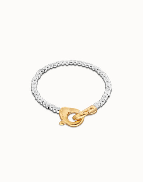 SER INSEPARABLE - SILVER BRACELET W/ GOLD CLASPS