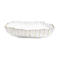THANNI MYSTIC LARGE OVAL BOWL WHITE/GOLD