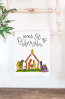 NATIVITY ADORE HIM TEA TOWEL