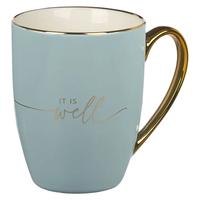 Mug Blue/Cream It Is Well with My Soul