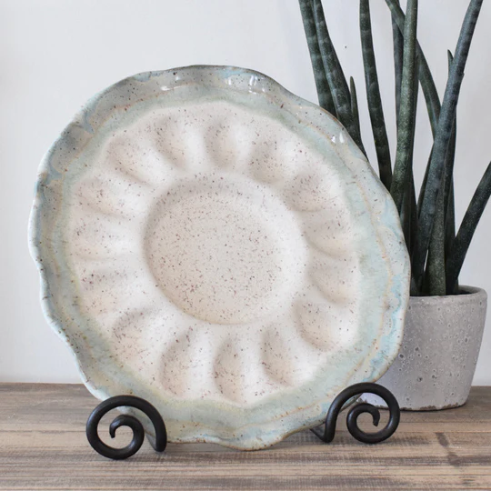 HANDCRAFTED EGG PLATTER - HYDRANGEA