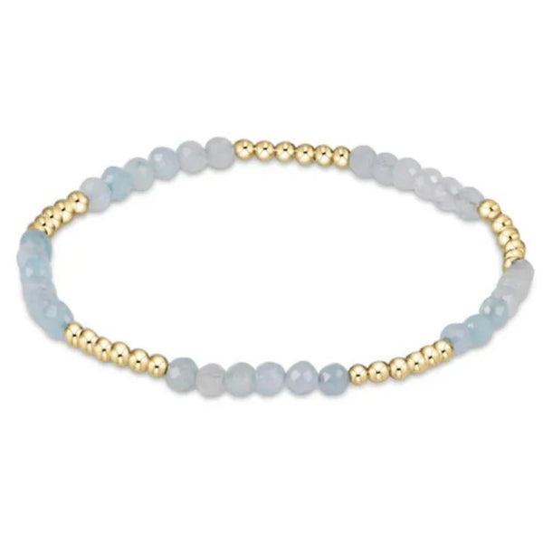 BLISSFUL PATTERN 2.5MM BEAD BRACELET - AQUAMARINE