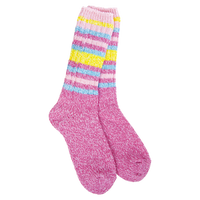 WEEKEND RAGG CREW SOCKS IRIS ROSE STRIPE