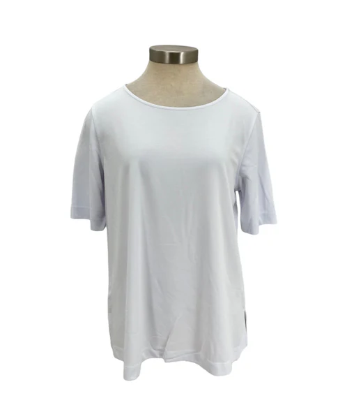 ELBOW SLEEVE SCOOP NECK TEE - WHITE
