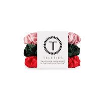 SILK HAIR SCRUNCHIE - SMALL - POINSETTIA