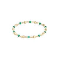 DIGNITY SINCERITY PATTERN 4MM BEAD BRACELET - GREEN ONYX