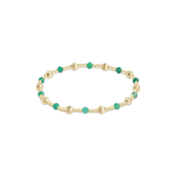 DIGNITY SINCERITY PATTERN 4MM BEAD BRACELET - GREEN ONYX