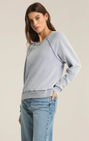 SALDANA KNIT DENIM TOP - WASHED INDIGO