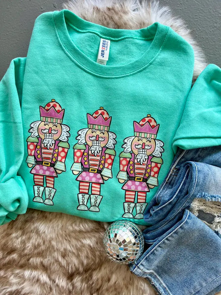 TEAL NUTCRACKER SWEATSHIRT