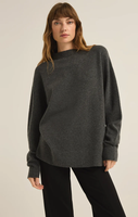 GIA CREW NECK SWEATER - CHARCOAL