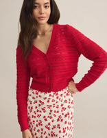 ROMANCE CARDIGAN - CHERRY