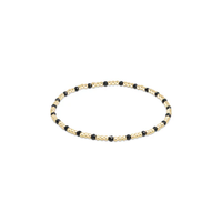 GEMSTONE GOLD SINCERITY PATTERN 2MM BEAD BRACELET - FACTED HEMATITE