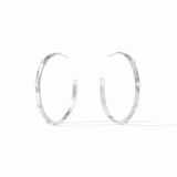CRESCENT STONE HOOP SILVER - PEARL