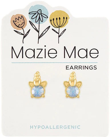 MAZIE MAE GOLD OPAL UNICORN STUD