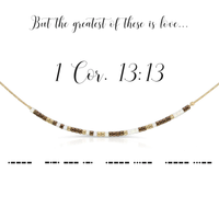 1 CORINTHIANS 13:13  MORSE CODE NECKLACE