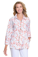 WISPY LEAF BUTTON FRONT TOP - MULTI