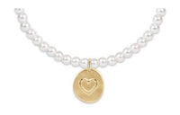 CLASSIC PEARL 3MM BEAD BRACELET - INSPIRE LOVE SMALL GOLD CHARM