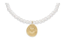 CLASSIC PEARL 3MM BEAD BRACELET - INSPIRE LOVE SMALL GOLD CHARM