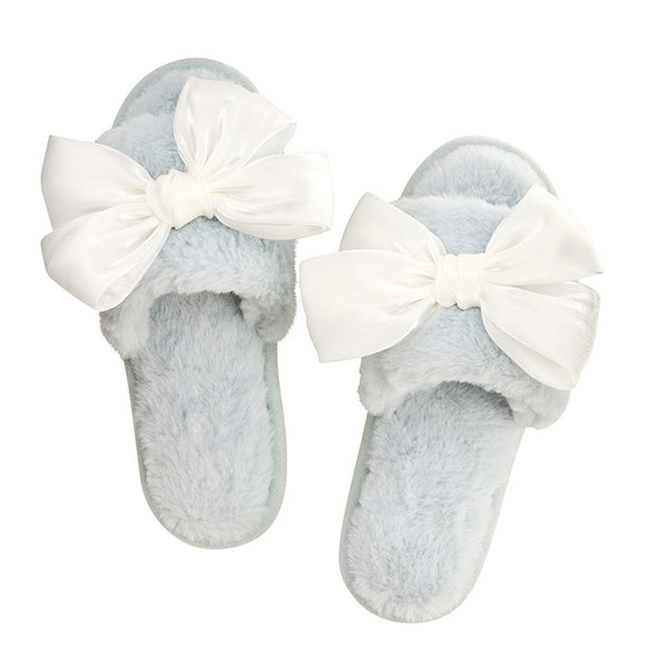 SPA BLUE WHITE BOW SLIPPERS