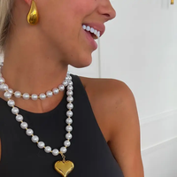 WRAP AROUND PEARL HEART NECKLACE