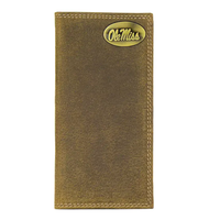 Ole Miss Rebels Vintage Tan Leather Secretary Wallet