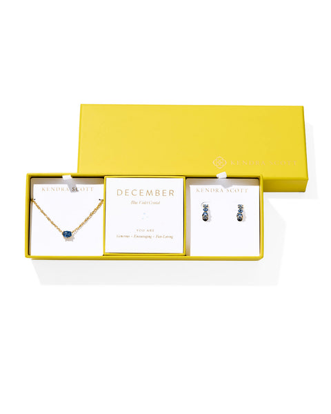 CAILIN BIRTHSTONE GIFT SET - GOLD  DECEMBER CRYSTAL