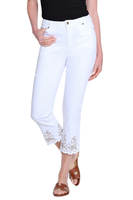 EMBROIDERED HEM WHITE CROP JEAN