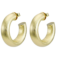 SMALL CHANTAL HOOPS 1.25" - BRUSHED GOLD