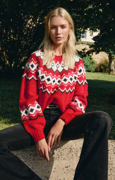 ADORNMENT SWEATER - FESTIVE RED