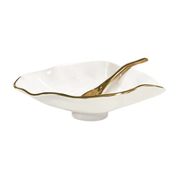 ENCANTO CLAIRE SMALL OVAL BOWL W/ SPOON CREAM/WHITE