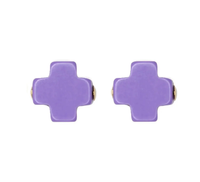 SIGNATURE CROSS STUD - PURPLE