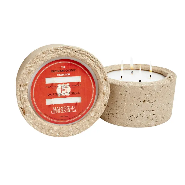 Citronella Marigold Candle in Concrete Pot