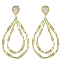 LOUISIANA LARGE TWISTED DOUBLE DROP EARRING ROSE QUARTZ