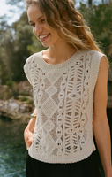BAROQUE CROCHET SWEATER TOP - CRYSTAL