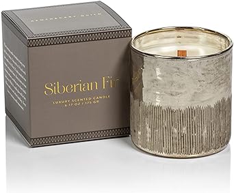 Siberian Fir Antique Gold Candle Jar Gift Box