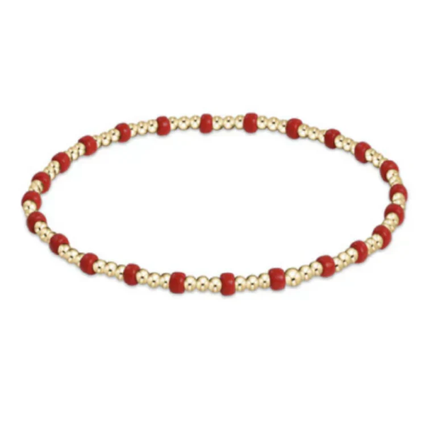GAMEDAY HOPE SINCERITY PATTERN 2MM BRACELET - BRIGHT RED